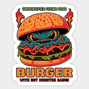 Burger With Hot Monster Sauce Sticker